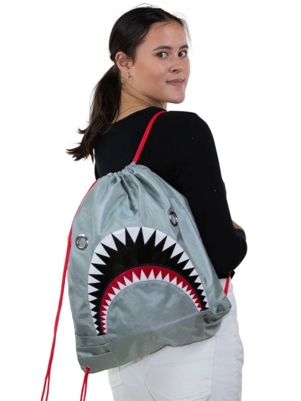 Great White Shark Drawstring Bag